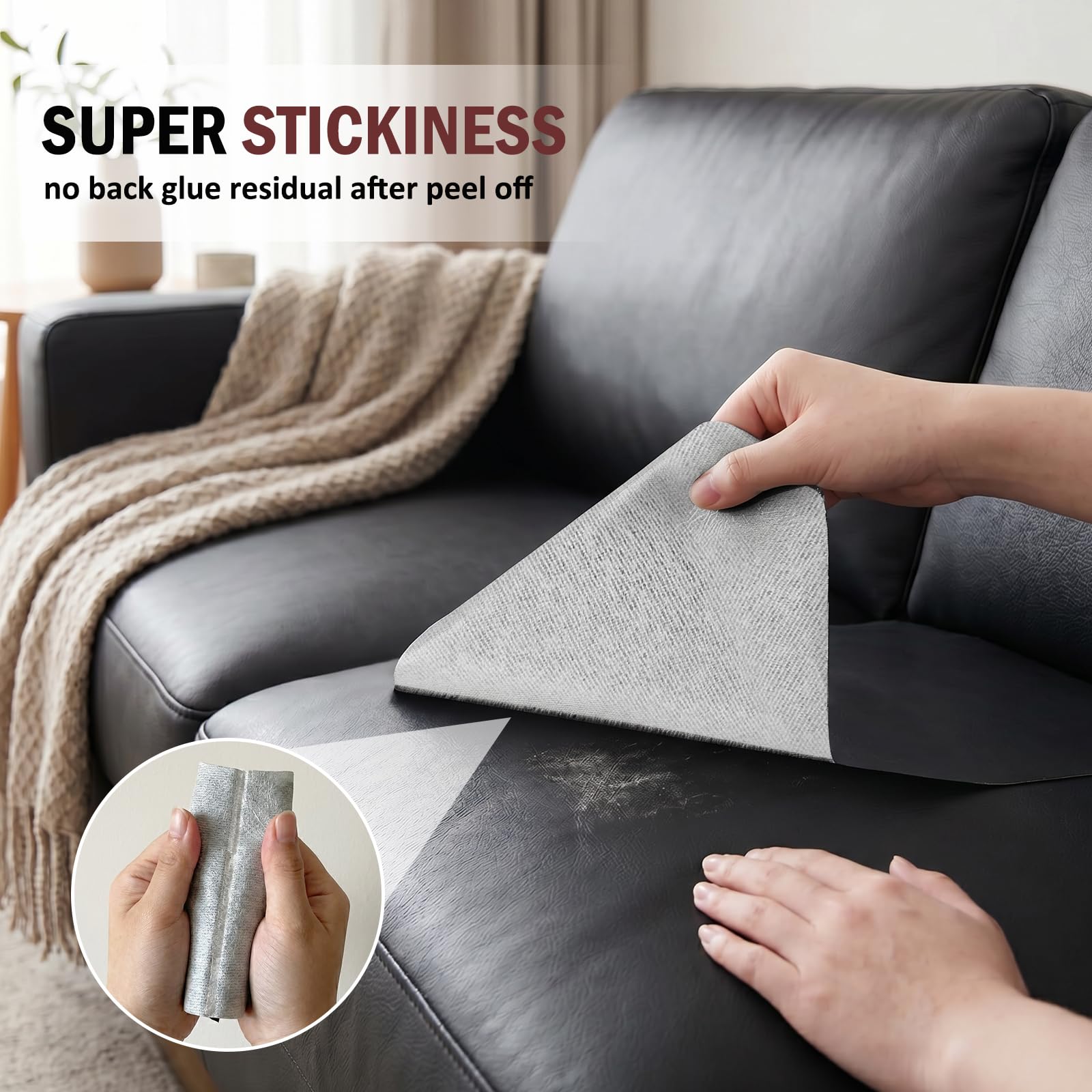 Kunstleder Selbstklebend, 43 x 200cm Leder Patch Selbstklebend, Kunstleder Reparaturset, Leder Reparatur Patch, Leather Adhesive Covers Reparaturset für Sofas, Handtaschen, Autositze (Beige)