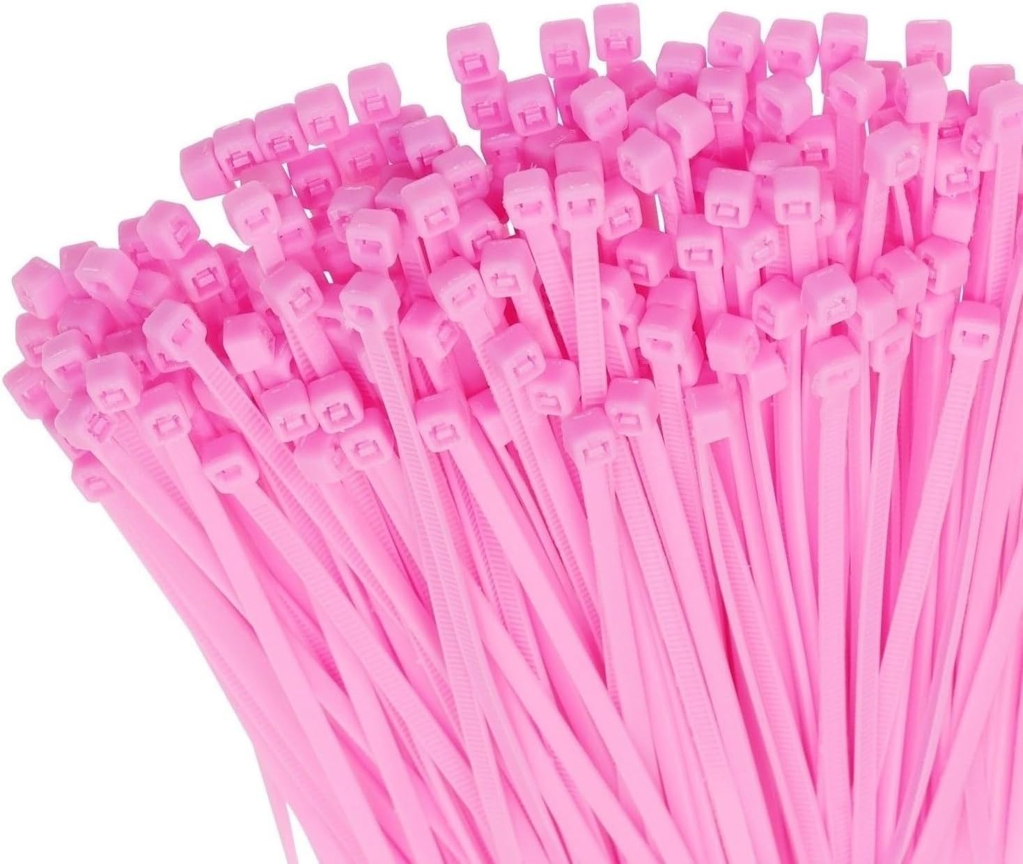 Mini Skater 6 Inch Multi-Color Multi-Purpose Heavy Duty Nylon Zip Cable Ties (200, Pale Pink)