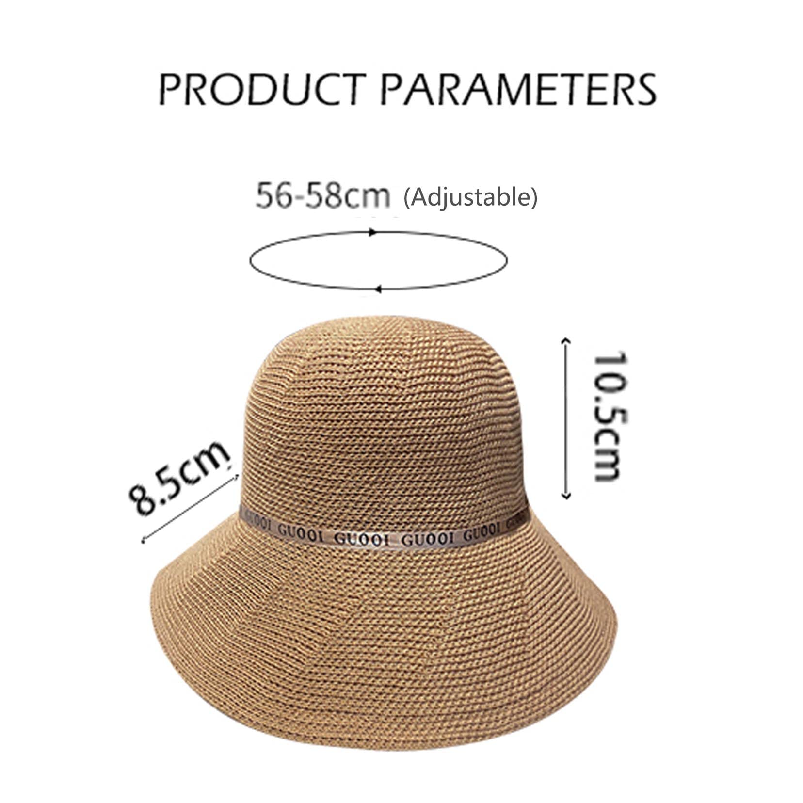 Femmes Summer Sun Sun Hat avec Bow Beach Cap Pliable Visor Pliant Chapeaux De Soudage Dôme Largeur Largeur brown-56-58cm