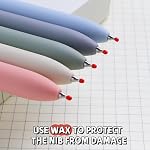 UIXJODO Stylos de gel, 5 Pcs 0.5mm Stylos à encre noire Stylo d'écriture fin point lisse, haut de gamme Series Stylos rétractables pour la prise de notes journalistiques, mignons fournitures scolaires de bureau Cadeaux pour femmes hommes (Morandi)