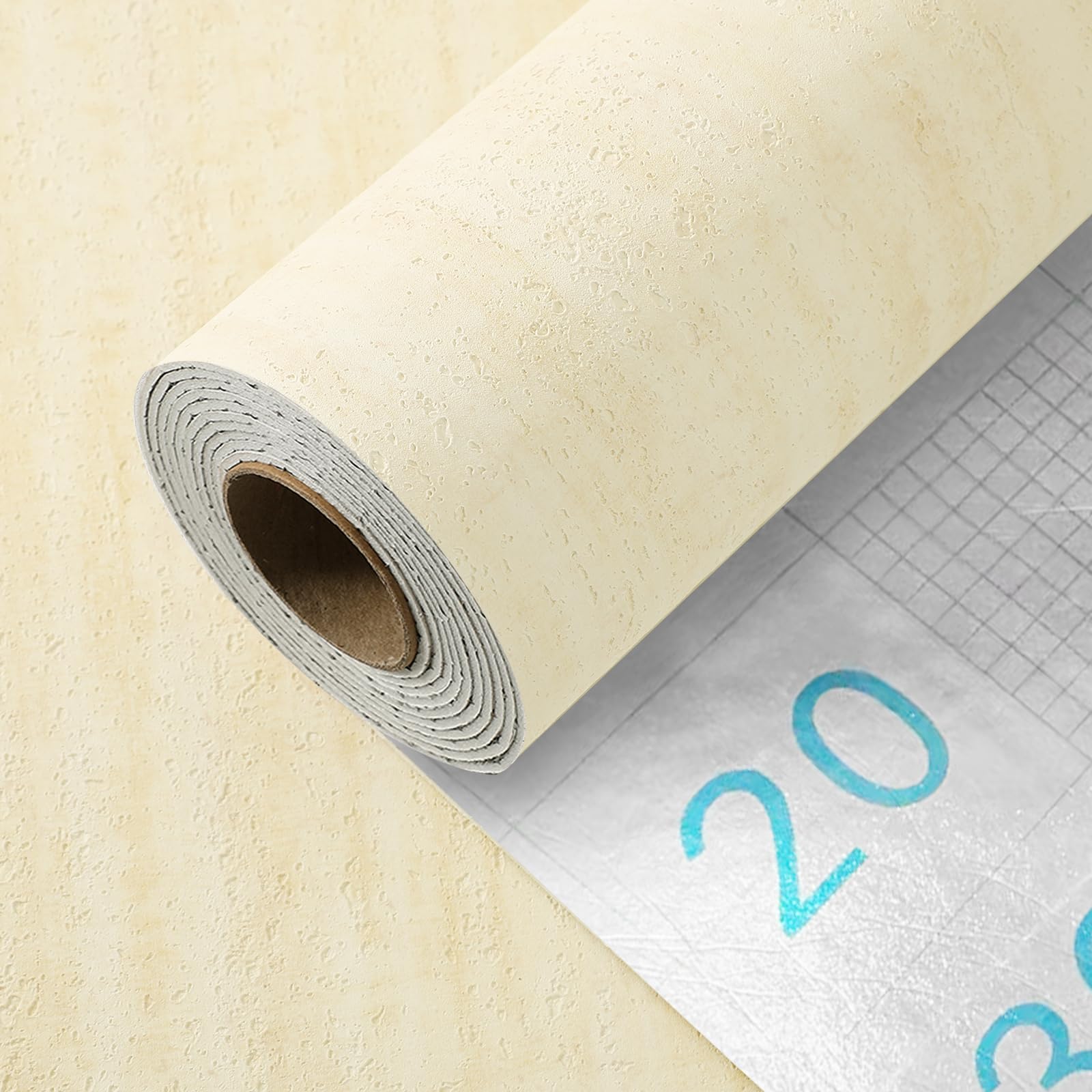 Camiraft 2.5mm Thick Self Adhesive Wallpaper, Yellow Concrete Peel and Stick Wallpaper 50cm x 280cm, Waterproof Vinyl Film for Living Room, Bedroom, Furniture, Table Top — image 1