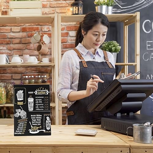 Miniatura 5 de Pinken - 4 letreros de pizarra de tiza en forma de L, de 6 x 8 pulgadas, para mesa de menú, para restaurante, pizarra y mesa