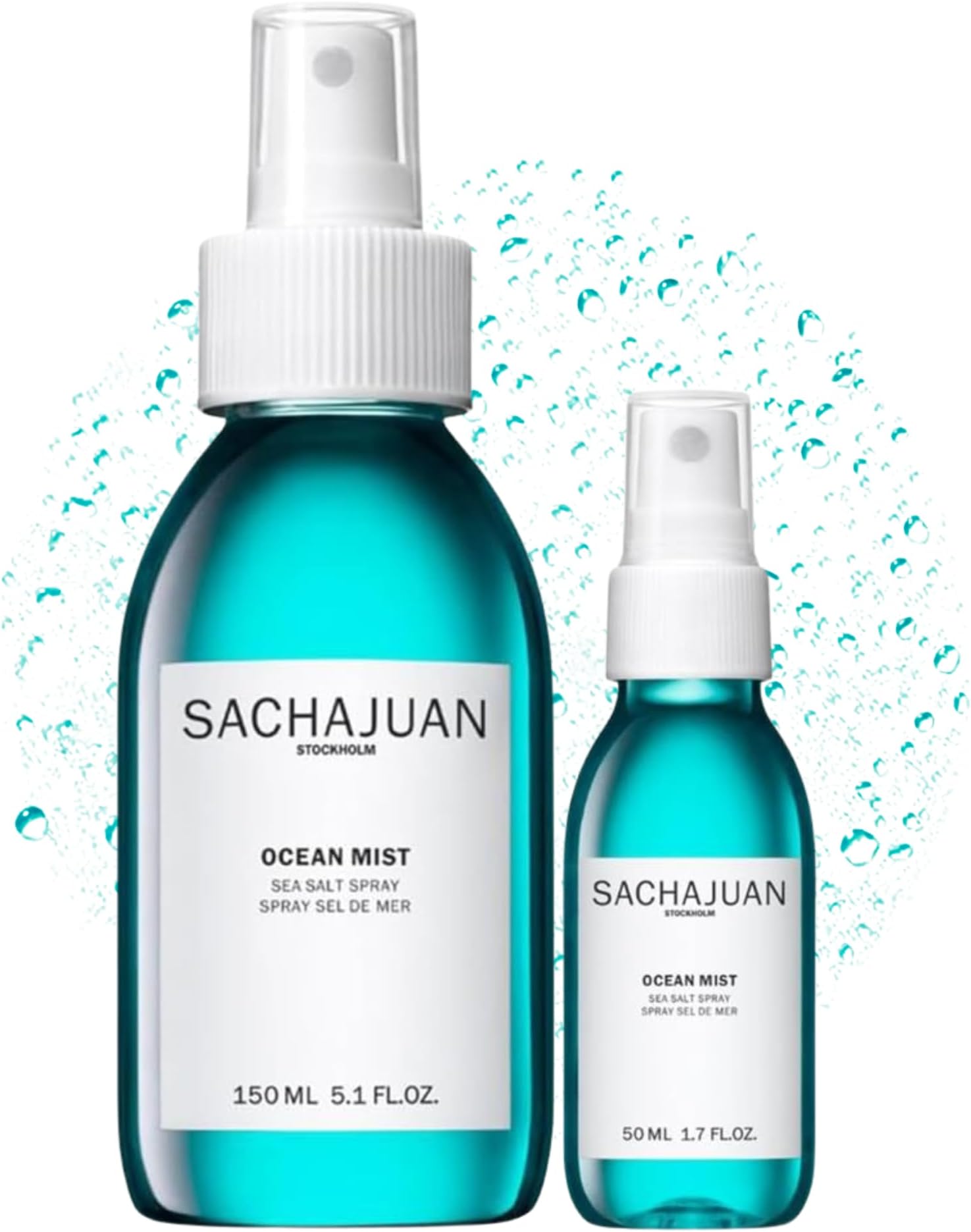 SACHAJUAN Ocean Mist Sea Salt Spray Retail + Travel | Texturizing Spray for Definition, Volume & Movement | Non-Sticky Formula for Beachy Waves | Vegan & Paraben-Free | 5.1 oz + 3.4 oz | Pack of 2