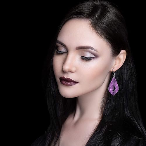 Miniatura 6 de 10 piezas de aretes temáticos de Halloween, troqueles de corte de lágrima de metal, moldes troquelados y 8 hojas de cuero sintético para Halloween,