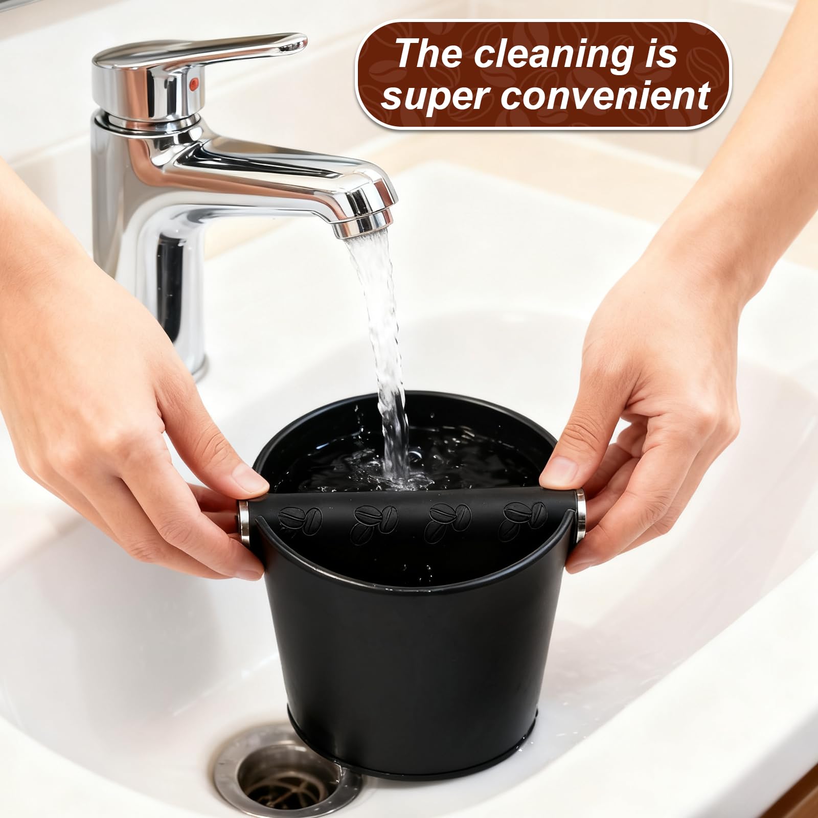 Récipient de frappe pour porte-filtre à expresso Knock Box avec barre de frappe amovible, récipient à café pour cuisine, bureau, café et bar, comme accessoire de barista - 3