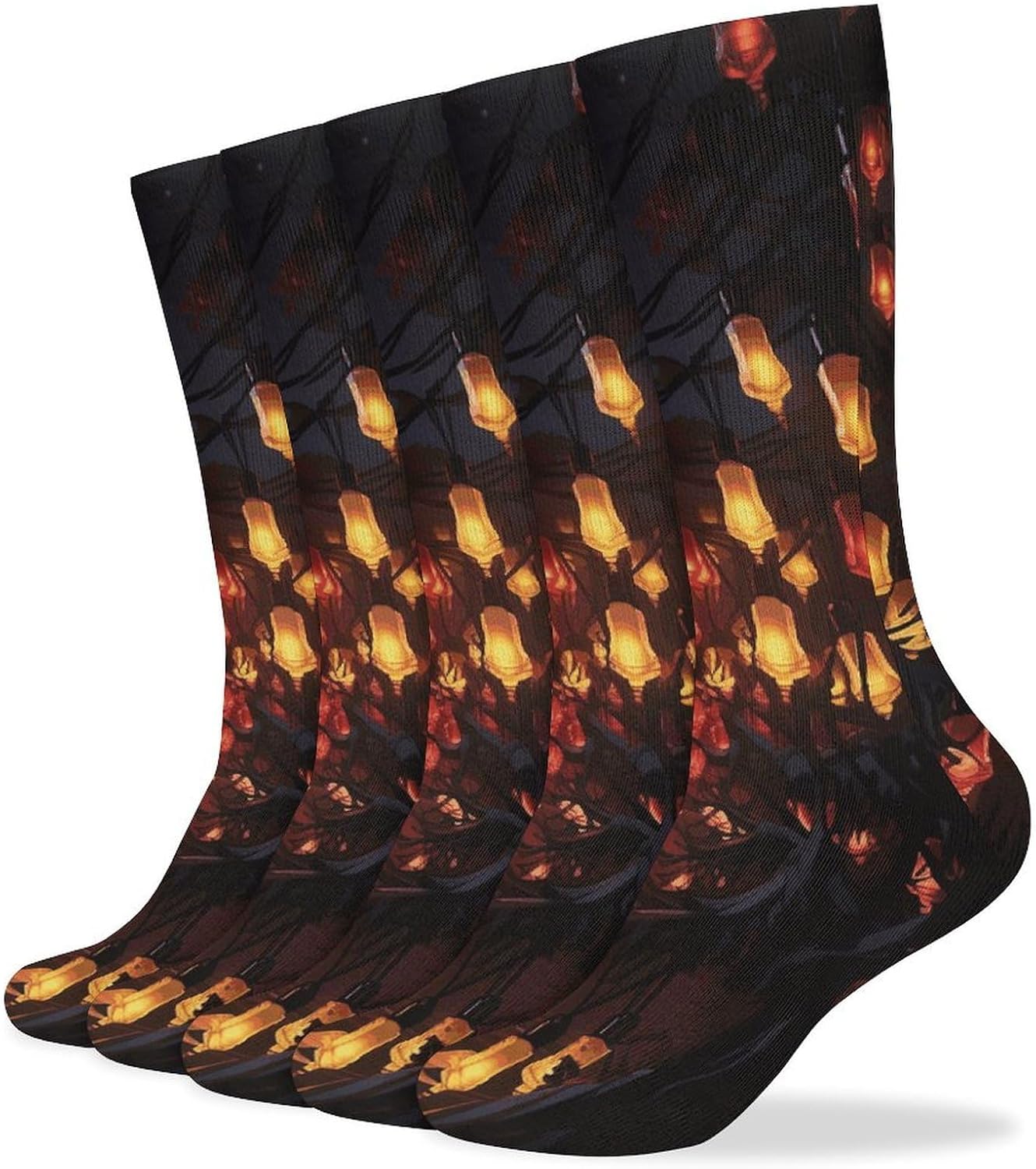 Paper Lantern Knee High Socks Cozy Knee High Socks Soft Mid-Length Sock for All Seasons Daily Wear Adult