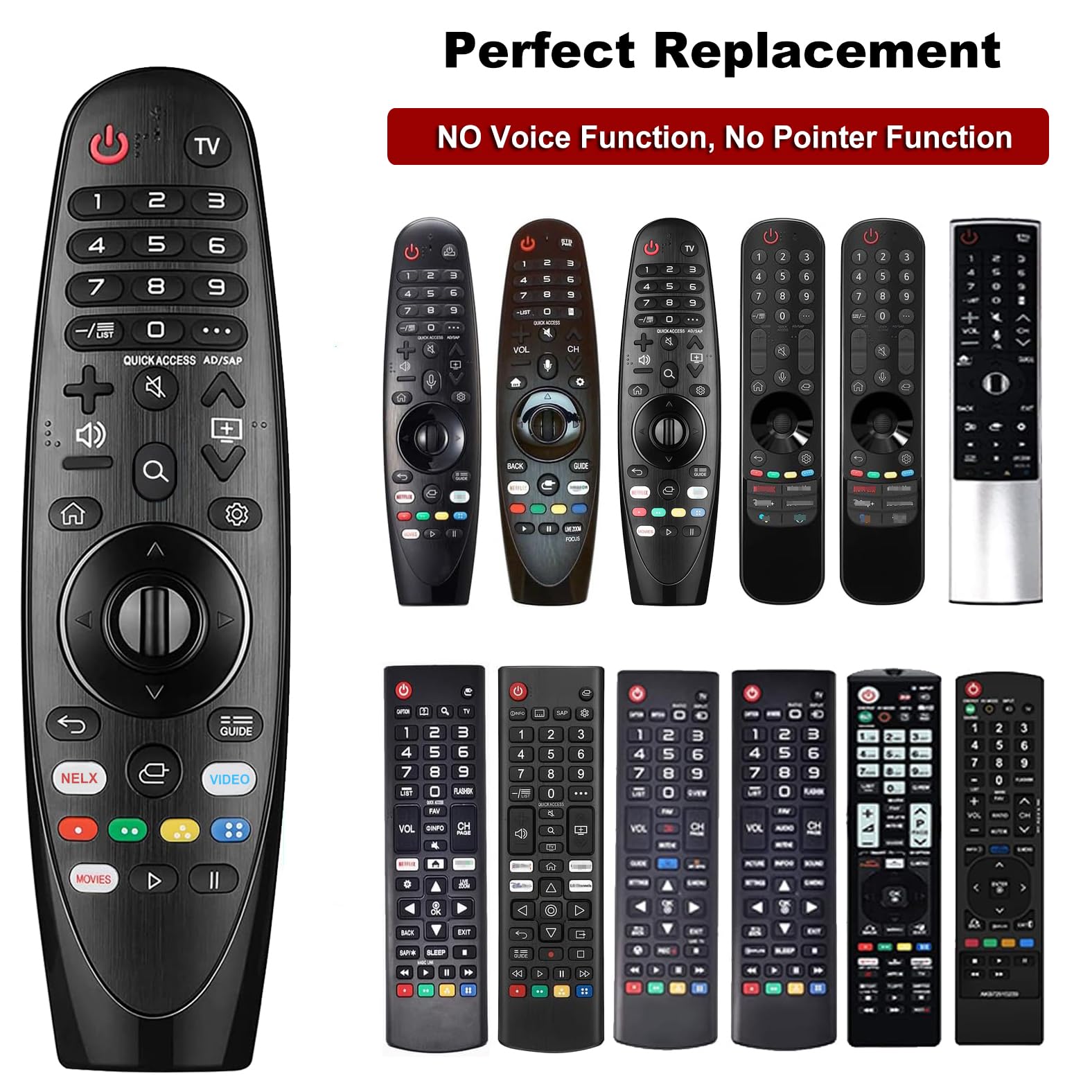 telecomando universale compatibile con LG Smart TVs - Senza funzioni vocali e puntatori