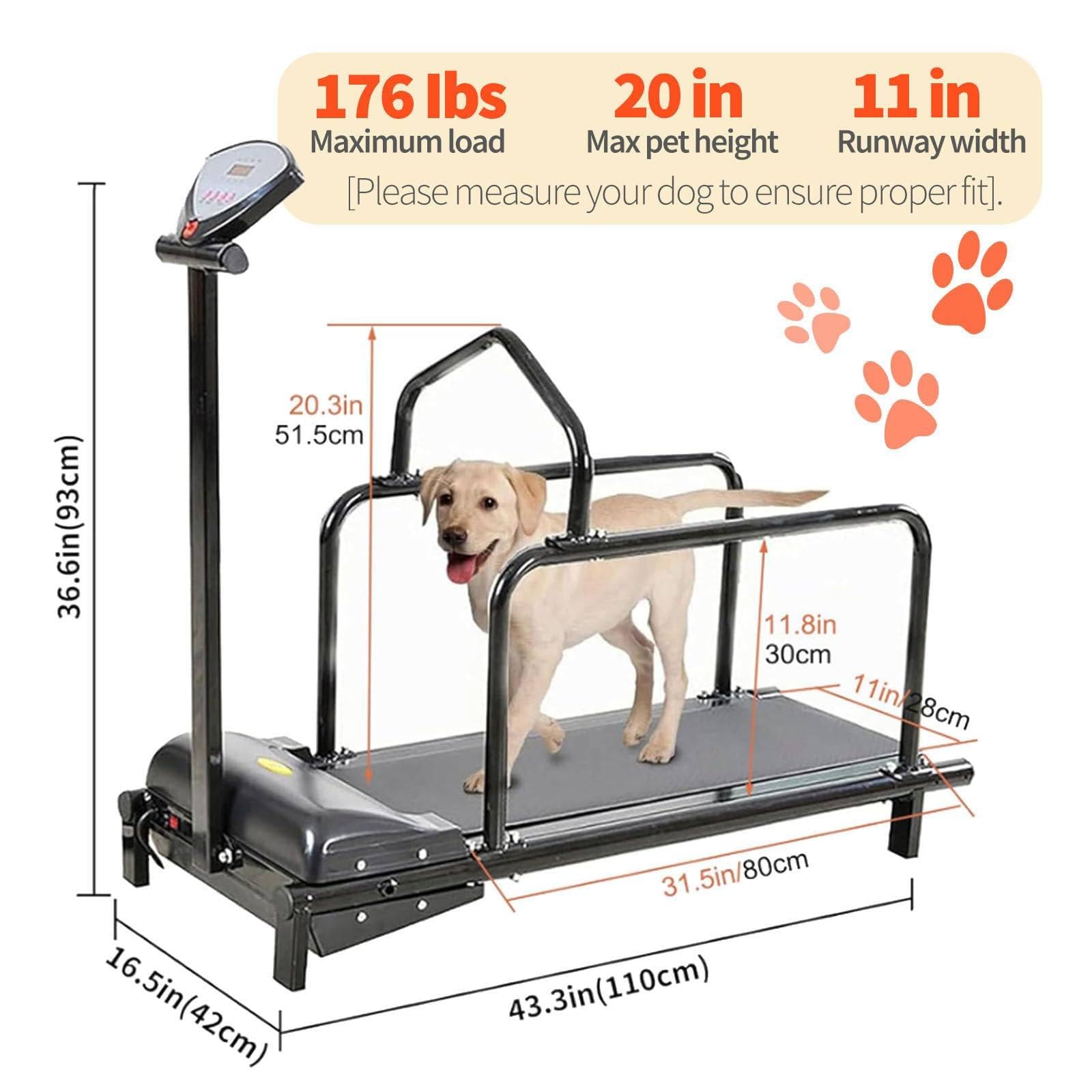 Dog Treadmill, Doggy Treadmill, Adjustable Speed Pet Running Machine for Small & Medium Dogs Exercise, Indoor Treadmill Pet Exercise and Weight Loss, Supports Up to 176 lbs / 80kg,B