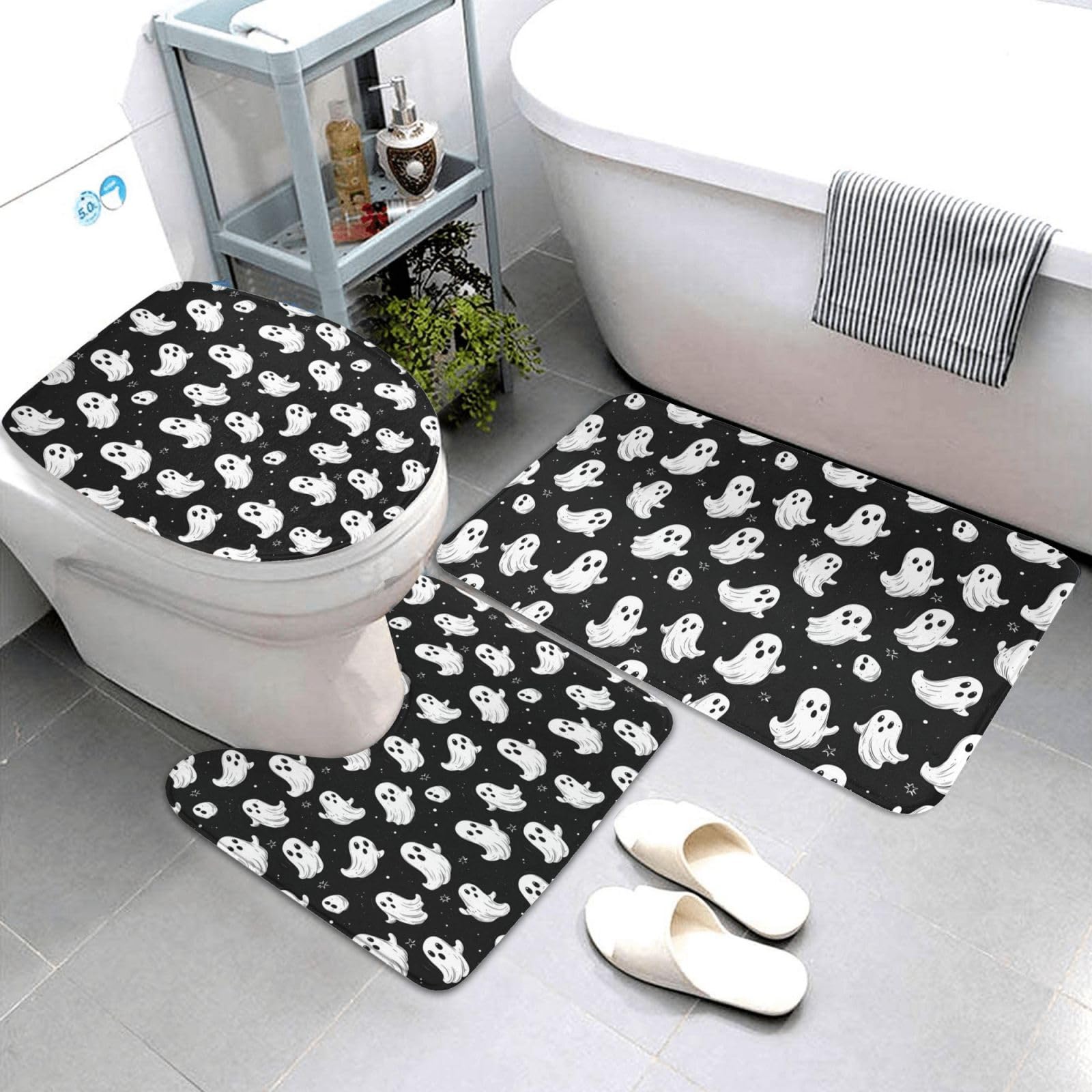 Tapis de contour doux lavable pour salle de bain et WC en U