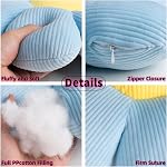 2 Pcs Preppy Oreillers de fleurs lancer pour les filles décoration de chambre, 15.35" Lits esthétiques mignons rose Daisy en forme d'oreillers décoratifs pour chambre à coucher Couch Classroom (blanc + bleu, 15.35 De pouce)