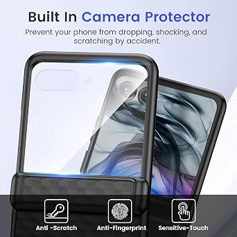 VEGO for Motorola Razr 2026/2025/2024 Case [Screen Protector] Cube Black