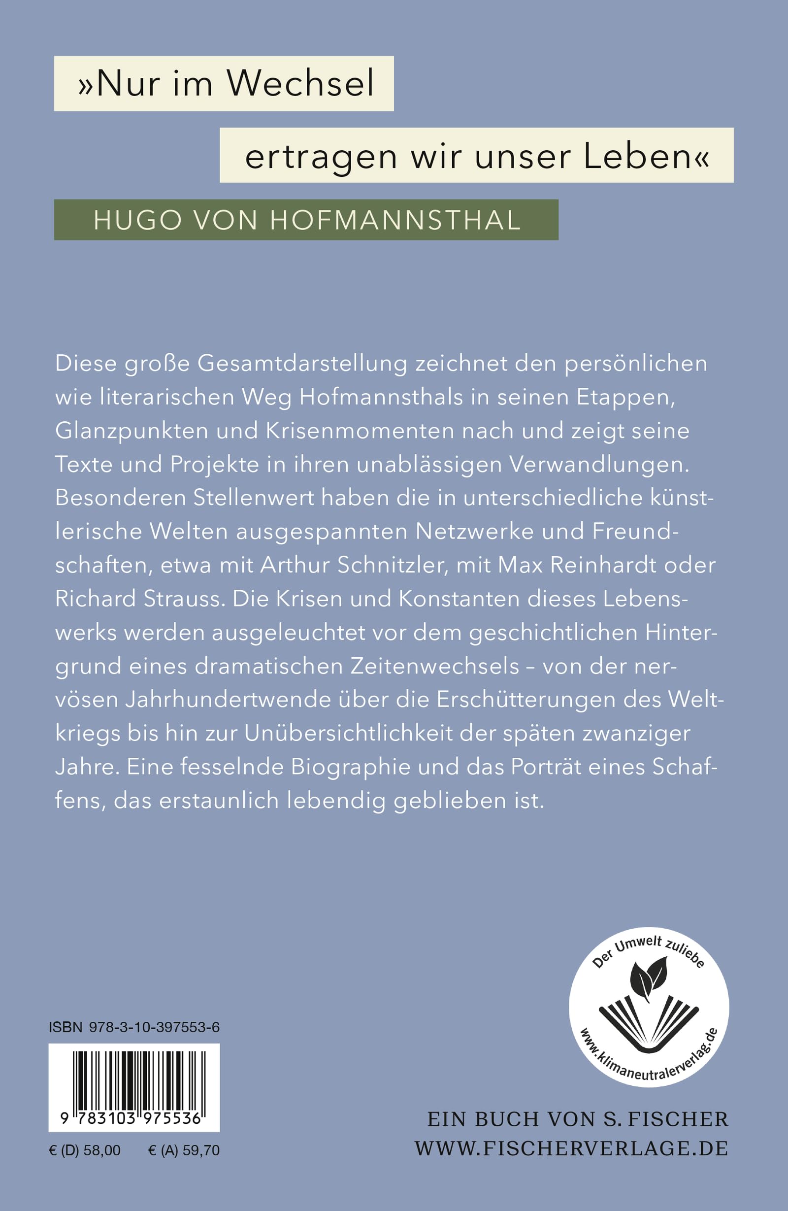 Hugo von Hofmannsthal: Grenzenlose Verwandlung: Biographie