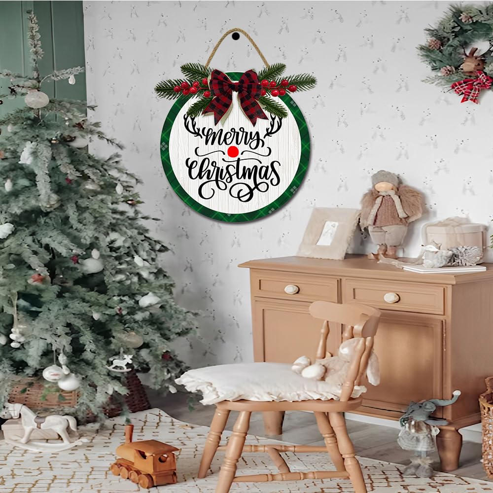 Cartello di Buon Natale per la porta, decorazione natalizia per la porta d'ingresso, ghirlanda di benvenuto per la porta, appendino di benvenuto per la porta, regalo di Natale - Italia