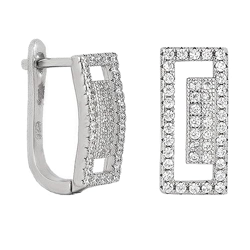 GIVA 925 Sterling Silver Zircon Elegant Stud Earrings | Studs to Gift Women & Girls | With Certificate of Authenticity and 925 Stamp