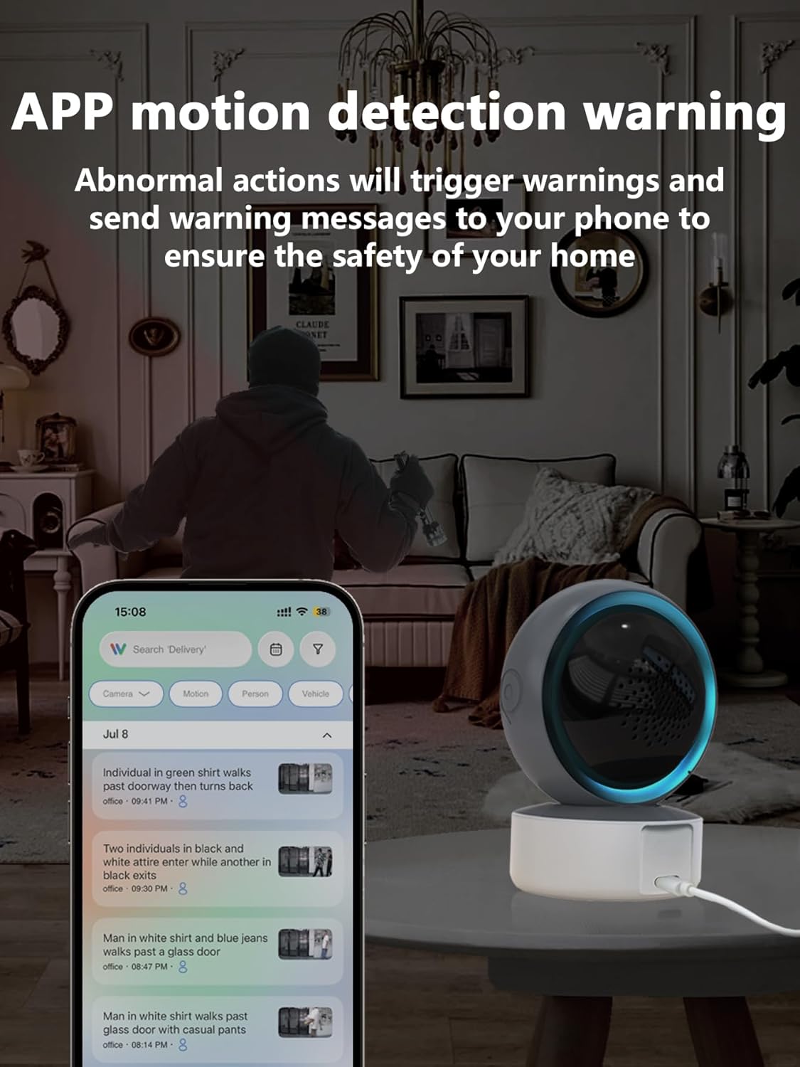 Motion detection warning in InstaVision app