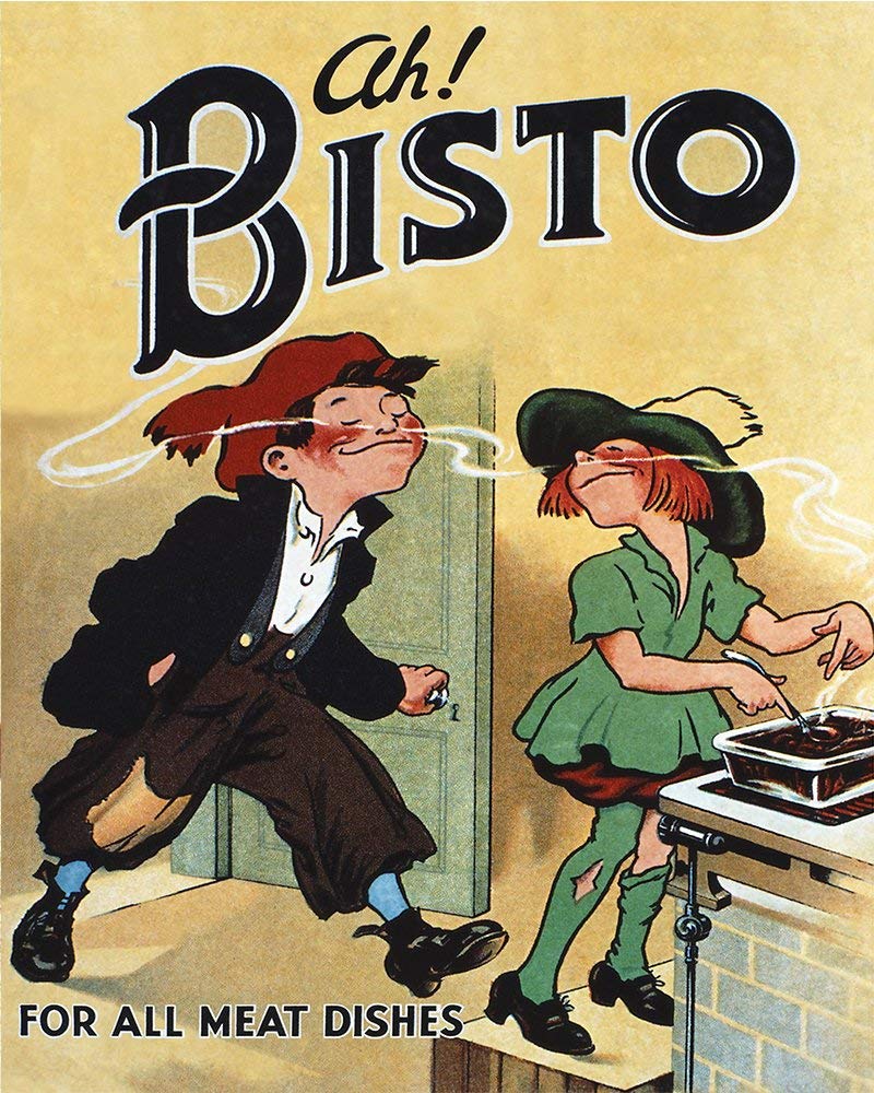 Chill Earth Tones Ah Bisto Metal Wall Sign 6X8inches Plaque Vintage Retro Poster Art Picture Print