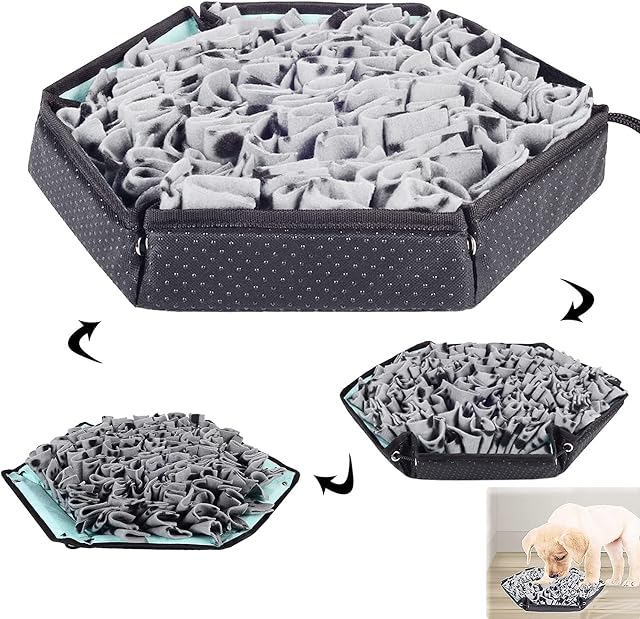 LAMTWEK Snuffle Mat for Dogs, Dog Feeding Mat Interactive Dog Brain Games for Boredom, Dog Treat Mat Encourages Natural Foraging Skills, Dog Food Puzzle Feeder for Stress Relief Slow Feeding