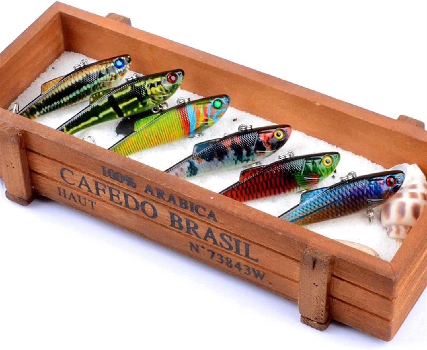 10Pcs Winter Vibrating Sinking Fishing Lures 70mm 6.5g Artificial Hard Bait Lifelike Painted Crankbait Wobblers Bass Fishing Lures Treble Hook Outdoor Fishing Tackle