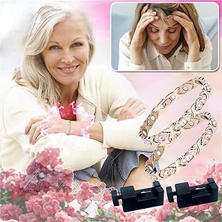 GQIXIA 2PCS Magnetic Therapy Menopause Reliving Bracelet-Hot Flashes Reliving Bracelet-Elegant Magnetic Therapy Fit Plus Bracelet-for Manage Weight During Menopause (Rose Gold)