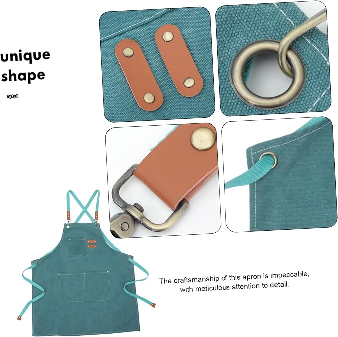 Delantal de cocina unisex con bolsillos y ajuste miniatura 9