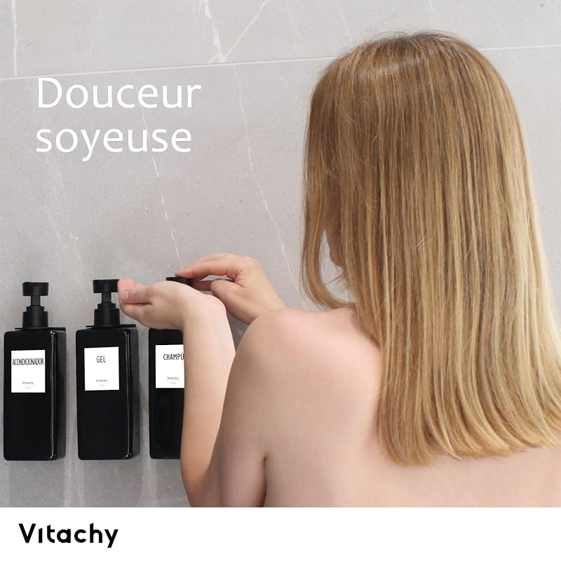 Pack de 3 distributeurs douche noirs - vue 2