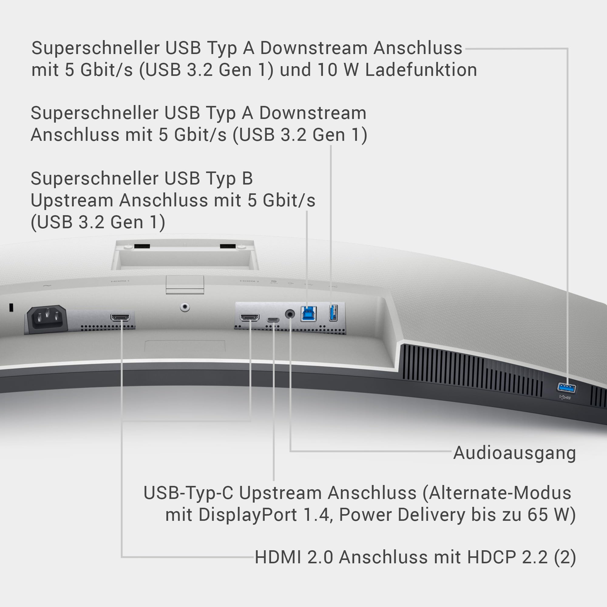 Dell S3423DWC USB-C 34 Zoll WQHD (3440x1440) 21:9 1800R Curved Monitor, 100Hz, VA, 4ms, AMD FreeSync, 99% sRGB, Eingebaute Lautsprecher, USB-C, 2x HDMI, 3x USB, 3 Jahre Garantie