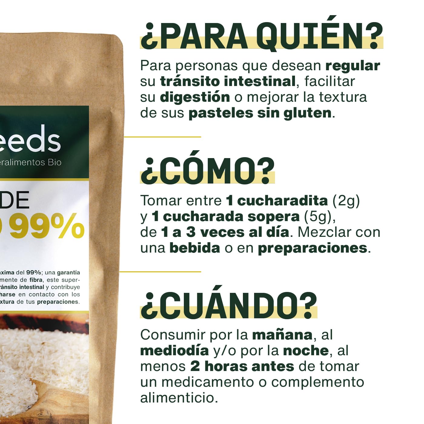 Psilio Rubio BIO 200G | Cáscaras Psyllium Orgánico, Máxima Pureza 99% | 88% de Fibra, Tránsito, Digestión, Sin Gluten | Primera Calidad