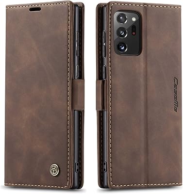 Samsung Galaxy Note 20 Ultra Wallet Case, Retro PU Leather Flip Magnetic Closure Protective Cover with Card Slots Cash Pockets with Kickstand for Samsung Note 20 Ultra 5G 6.9 inch (Coffee)