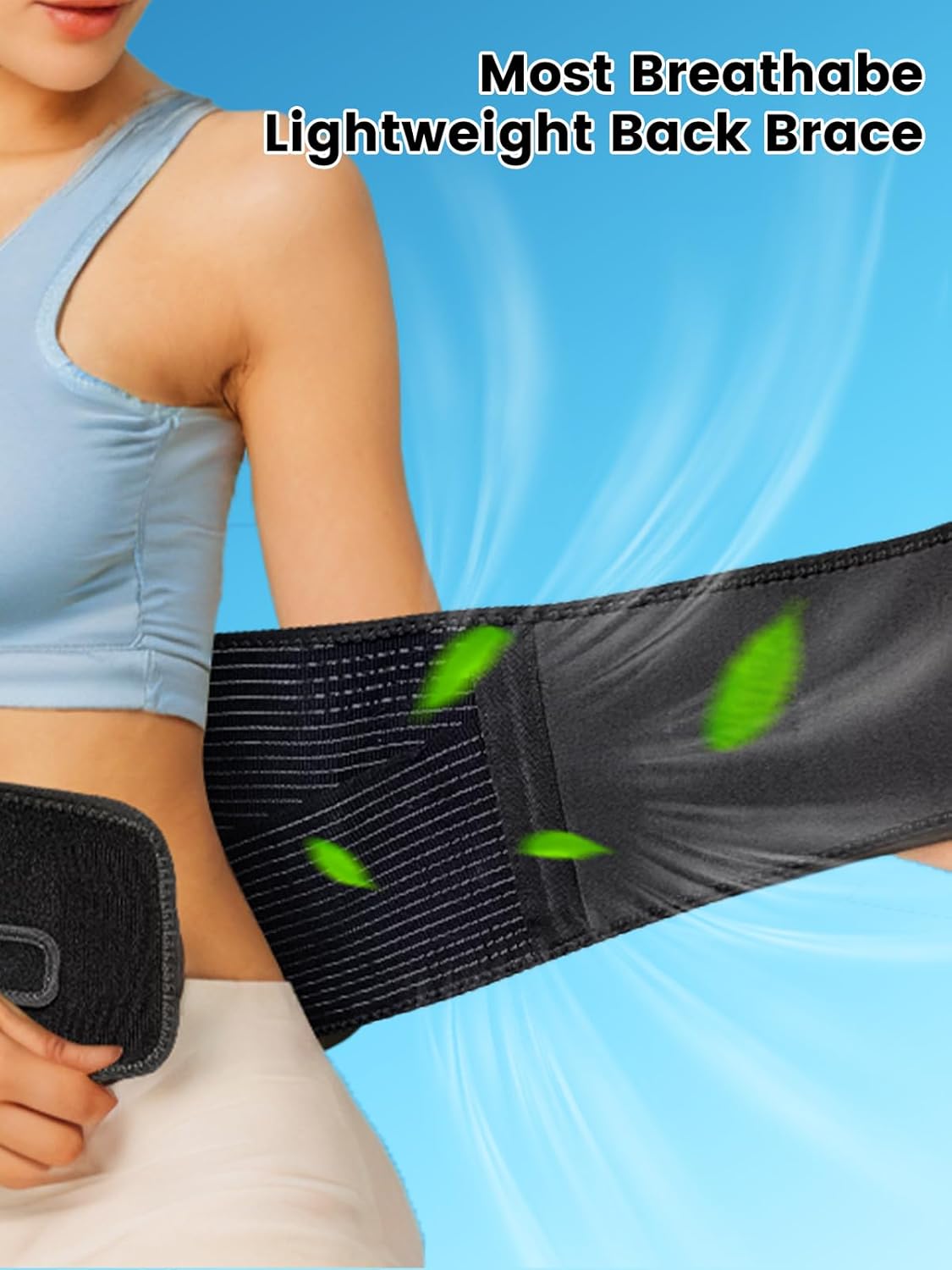 SYXUPAP Back Support Belt for Men Women, Back Brace for Lower Back Pain Relief from Sciatica, Hernated Disc, Scoliosis, Dual Adjustable and Breathable