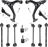 Vista 53 de Detroit Axle - Kit de suspensión completo de 12 unidades para Dodge Ram 1500 4x4 solamente - 2 brazos de control superiores y rótulas, 2 rótulas