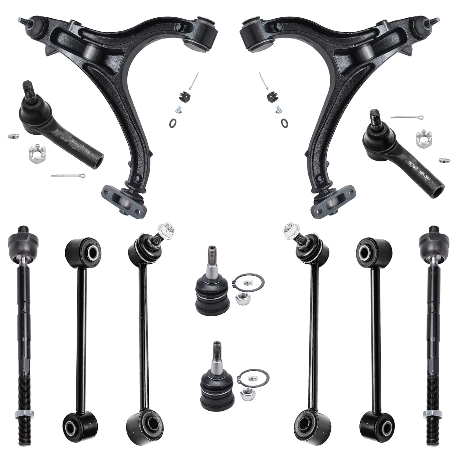 Detroit Axle - 12pc Front End Suspension Kit for 05-10 Jeep Grand Cherokee