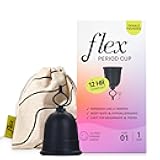 Flex Cup Starter Kit (Slim Fit - Size 01) | Reusable Menstrual Cup + 2 Free Menstrual Discs | Pull-Tab for Easy Removal | HSA or FSA Eligible | Capacity of 2 Super Tampons - Packaging May Vary