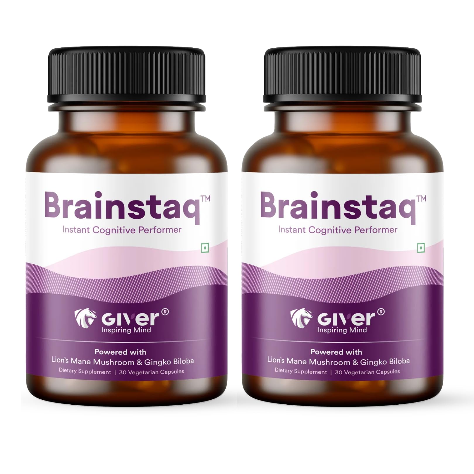 Lions Mane Mushroom Extract & Ashwagandha Brainstaq| Focus, Memory, Clarity, Energy | Nootropic Brain Health & Stress Alleviate | 30 Veg Capsules (2) (B0DCZ4DZYJ) Amazon Price History, Amazon Price Tracker