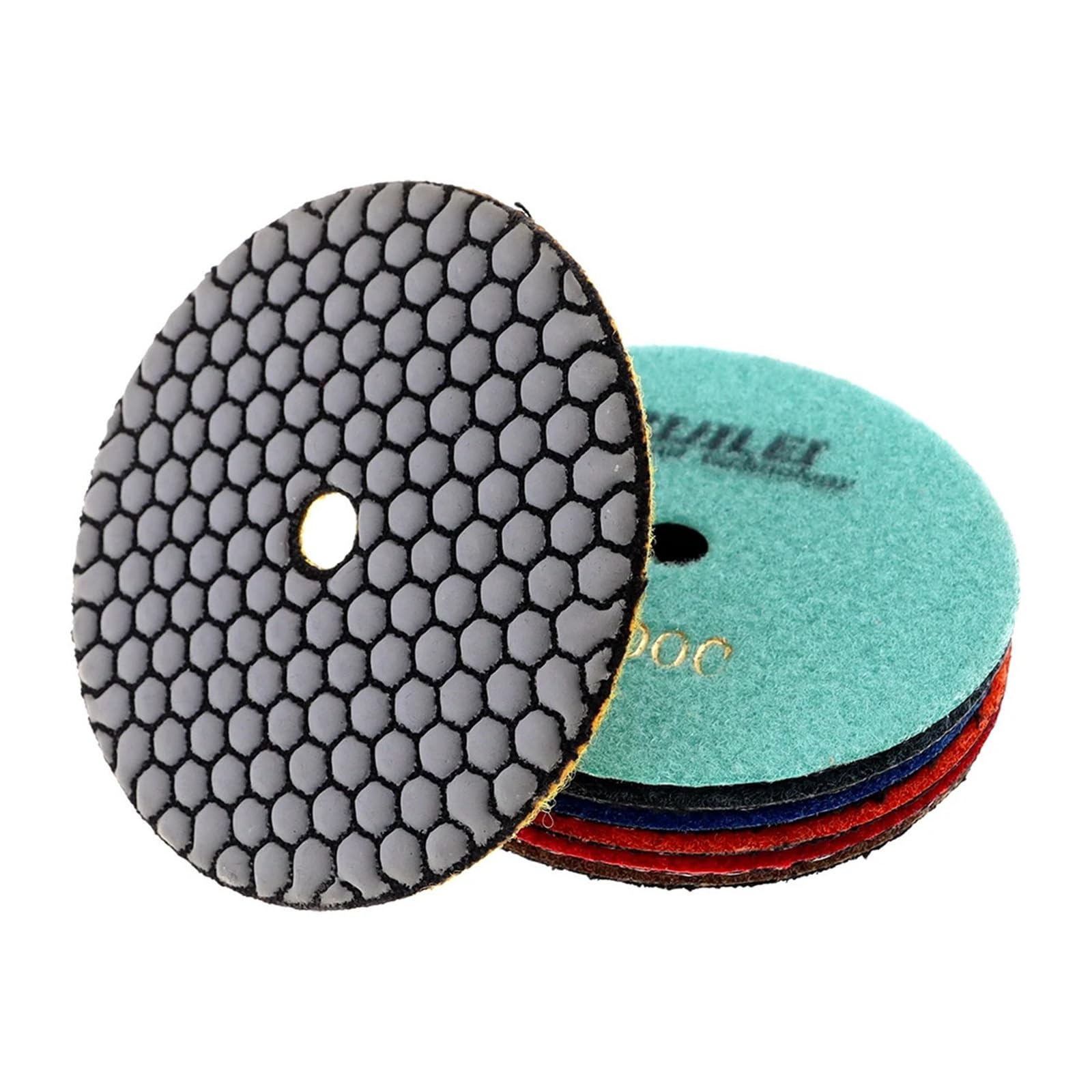 Diamentowe podkładki polerskie, Suche diamentowe pady polerskie 5 cali, 7 gradacji, opakowanie 7 sztuk, do granitu, marmuru, kamienia, betonu(100-7 PCS-5 INCHES)
