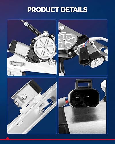 Miniatura 2 de KAX 741-644 Elevalunas eléctrico y conjunto de motor Reemplazo del lado del conductor delantero izquierdo compatible con Silverado Sierra Escalade