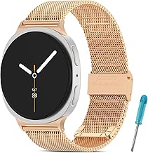 Metal Bands Compatible with Samsung Galaxy Watch 8 Bracelet 40mm 44mm/8 Classic 46mm, Stainless Steel Adjustable Sport Replacement Bracelet