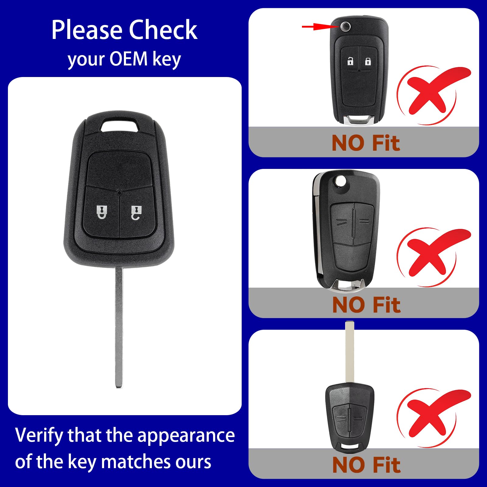 2 Button Car Key Fob Case Replacement for Opel Vauxhall Astra J Insignia MK1 Corsa D E Agila Adam Meriva Remote Key Shell with HU100 Blade with Battery — view 3