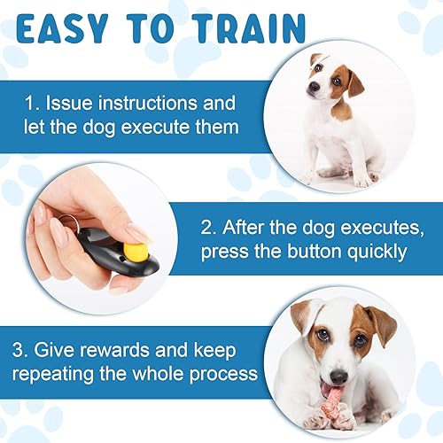 Miniatura 3 de Hiboom Juego de 34 clicker de entrenamiento para perros y mascotas con correa para la muñeca, kit de entrenamiento colorido para gatos, accesorios