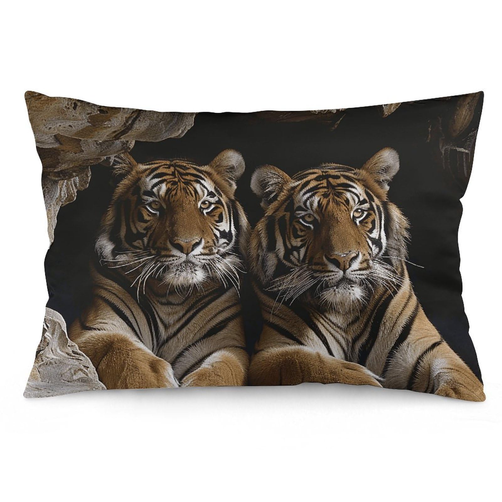 NTVOWPZO 2 Pack Decoration Throw Pillow Covers 16 "x24 Pillowcases Covers Tiger in Cave Pillowcases Modern Farmhouse Home Decor Sofa Cushions Covers for Couch Bed Living Room