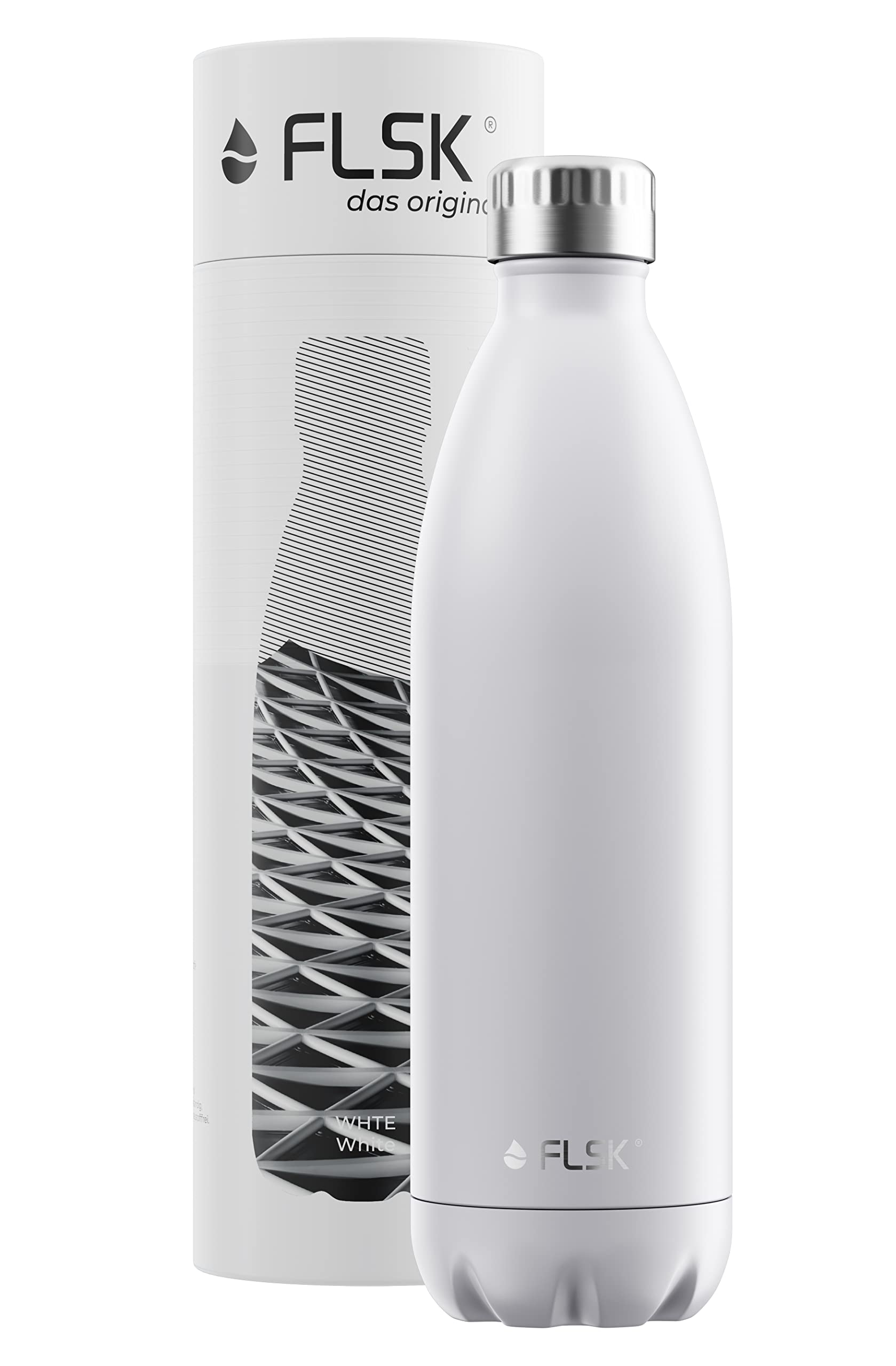 FLSK La botella original de acero inoxidable con grabado (1000 ml) • Botella de agua personalizada • Termo diseña usted mismo