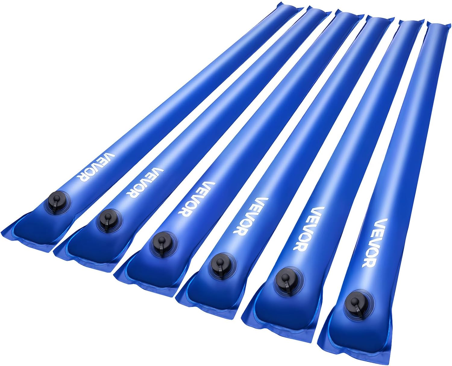 VEVOR Pool Cover Water Bags, 6 Packs 4 Ft, Single Chamber Pool Cover Water Tubes, 0.4mm Thick PVC Bags Weights with Leakproof Screw Cap, for Inground Swimming-Pool Covers Winter Closing, Blue