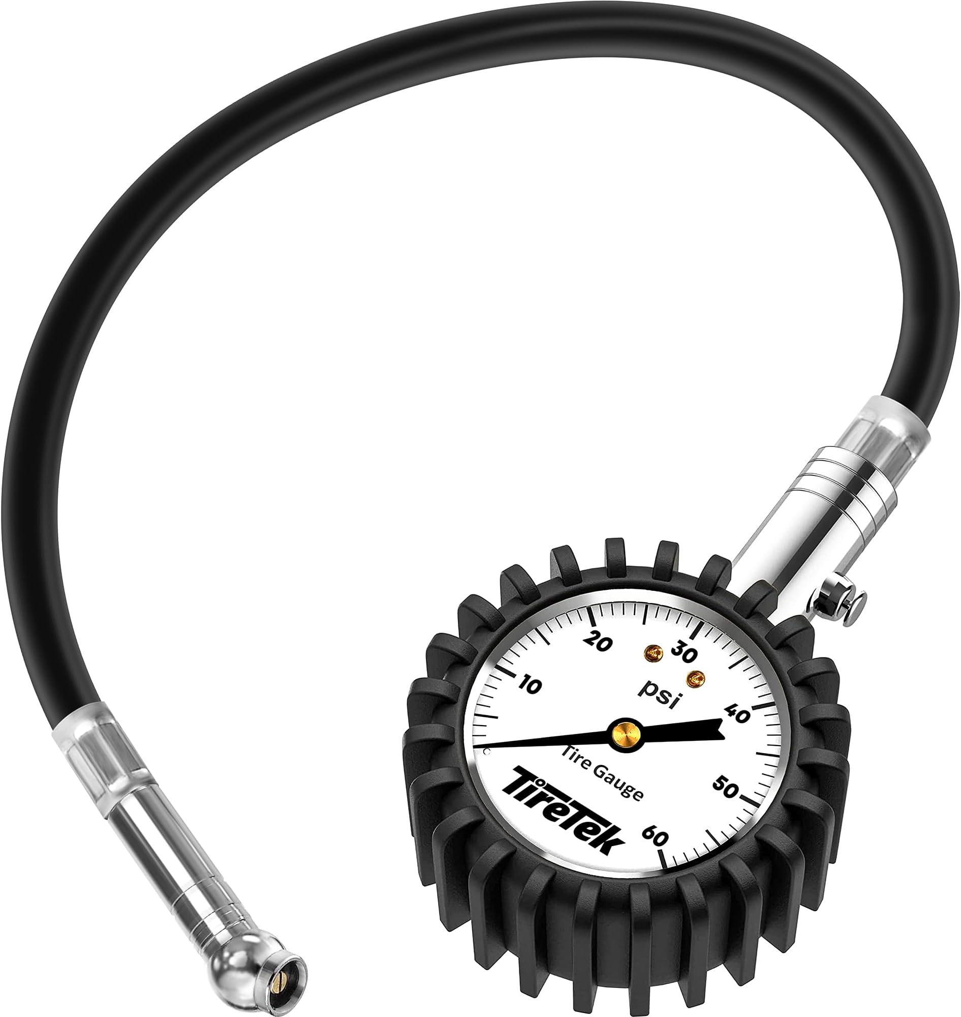 TireTek Flexi-Pro Tire Pressure Gauge, Heavy Duty Car & Motorcycle - 60 PSI