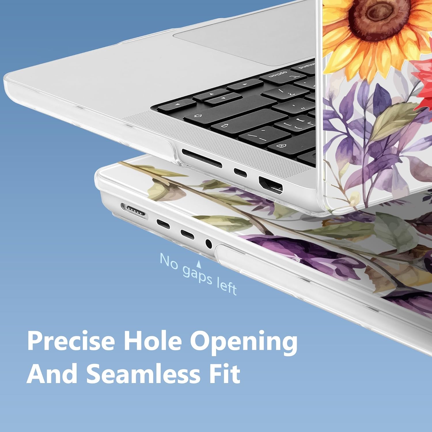 Mektron for 2025 MacBook Pro 14-inch M5 Case A3434 Fits 2024-2021 M4 A3112 A3401 A3185 M3 A2918 A2992 M2 A2779 M1 A2442 Pro/Max, Printed Plastic Hard Shell Laptop Cover, Floral C152 - Image 5