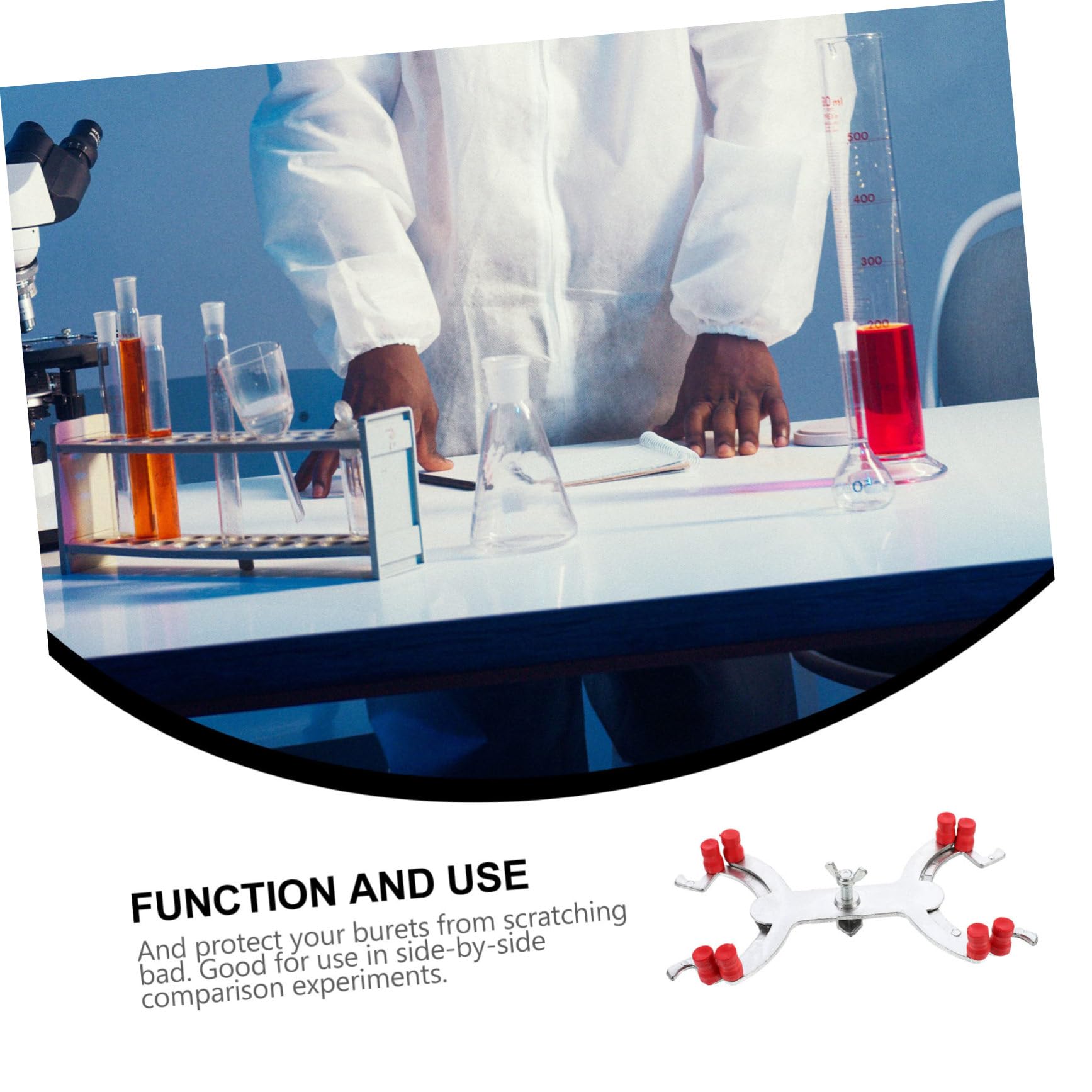 PRETYZOOM 3 Pezzi Clip per Titolazione da Laboratorio Alluminio Fissaggio Sicuro per Burette su Tavolo da Titolazione Clip Test Tube Resistente e Facile da Usare per Esperimenti Scientifici