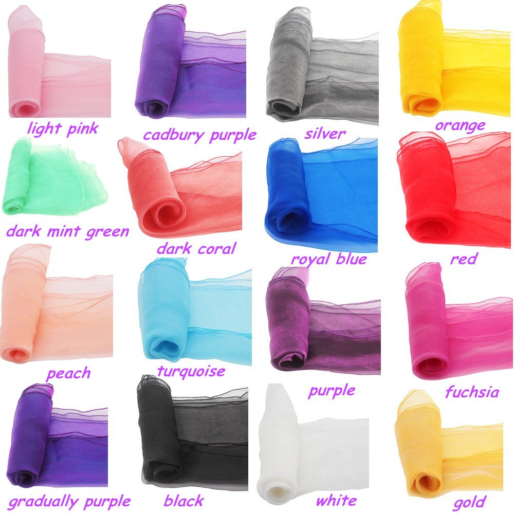 KALGHI 25 Pezzi Telai per Sedie in Organza Trasparente Copri Fiocco per Forniture per Feste di Nozze Decorazioni per San Valentino di Natale Sedia in Tessuto Organza Trasparente Deco-Rosa Chiaro