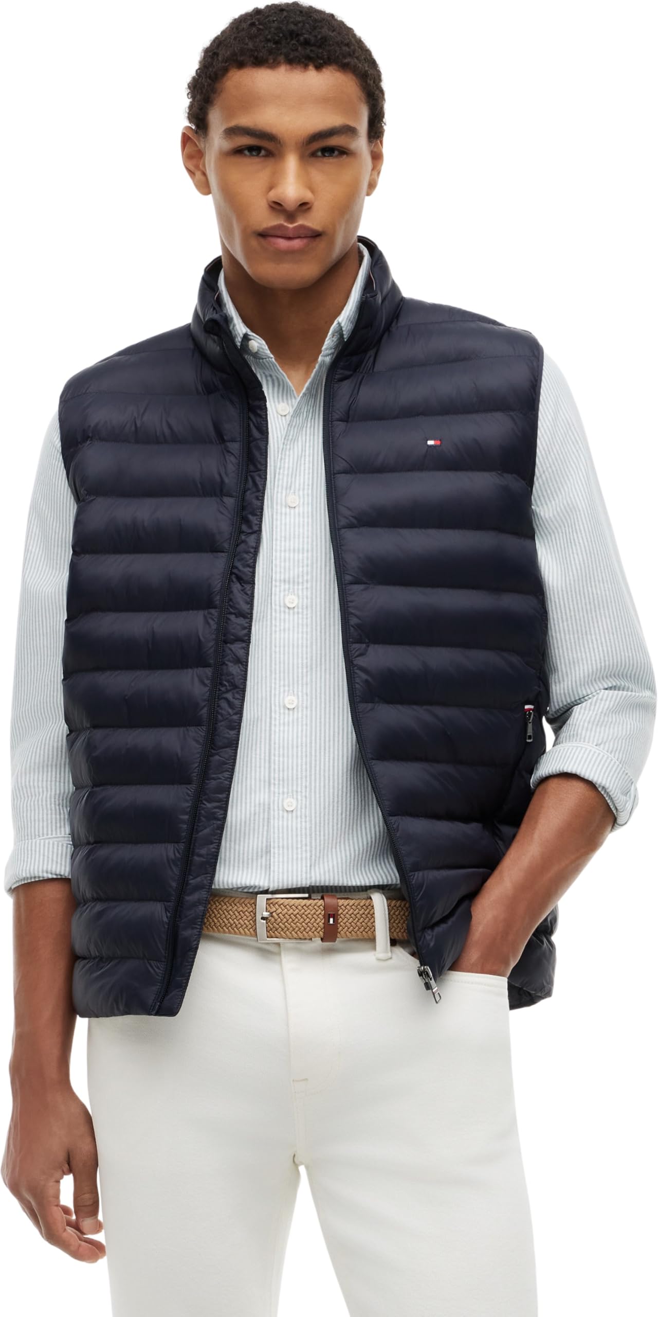 Tommy Hilfiger Men's CORE PACKABLE RECYCLED VEST MW0MW39989 Vest, Blue, L
