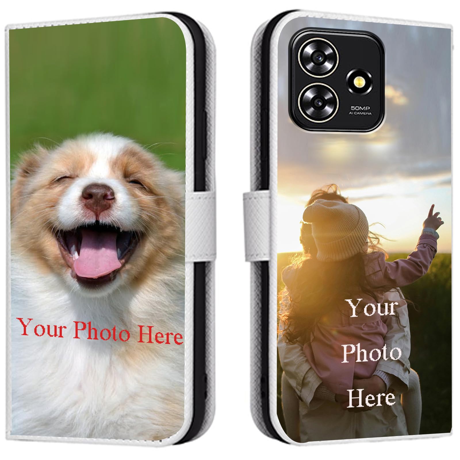 Custodia Personalizzata Per ZTE Blade V50 Vita – Cover A Libro In Pelle PU Con Supporto E Slot Porta Tessere, Stampa Foto O Testo - 2