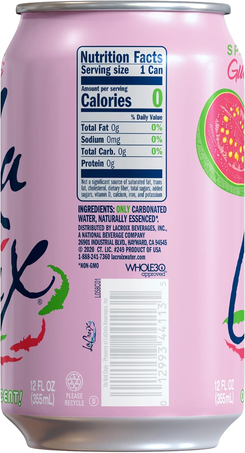 LaCroix Sparkling Water, Guava Sao Paulo, 12 Fl Oz (pack of 24)