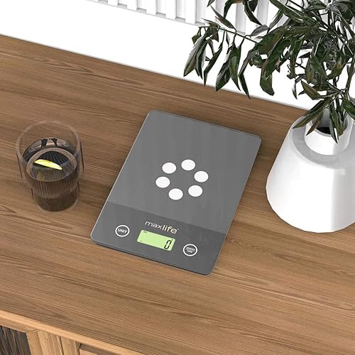 Miniatura 4 de Báscula digital de cocina ML-CF1 - Báscula de alimentos de alta precisión con medición de tara y varias unidades, diseño delgado con pantalla LCD