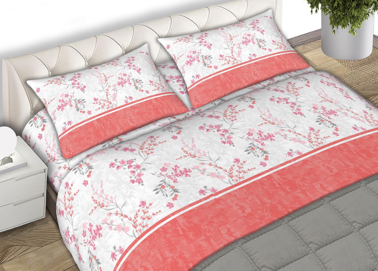CapitanCasa Set Completo Lenzuola Made in Italy in Cotone Flanellato Fantasia Venezia CN 2 Piazze Rosa